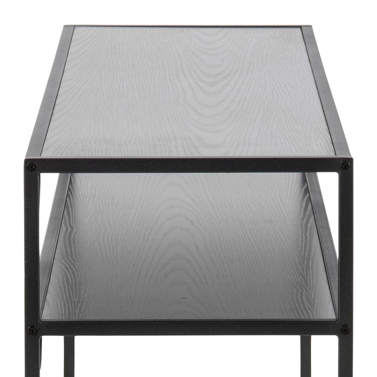 Seaford Console Table - Black Melamine and Metal