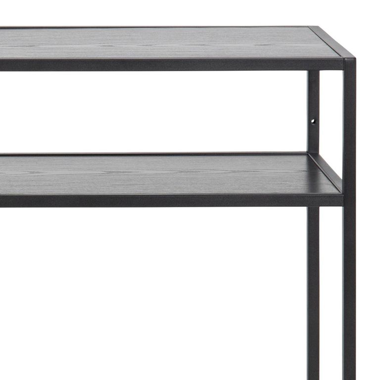 Seaford Console Table - Black Melamine and Metal