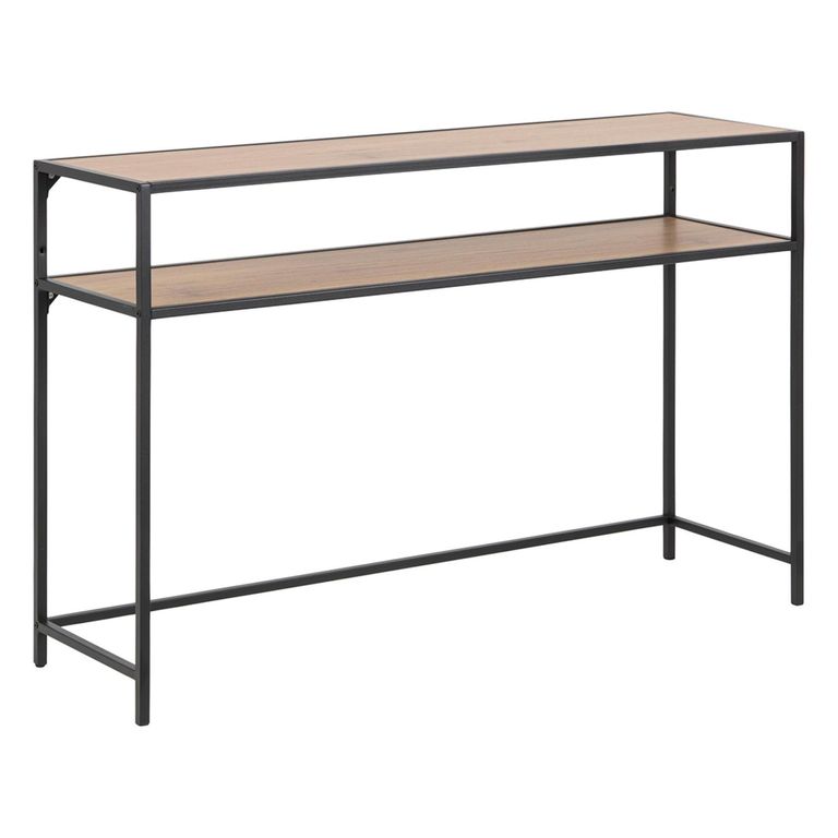 Seaford Console Table - Oak and Black Metal