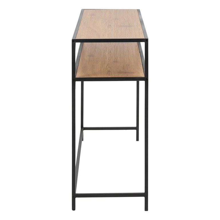 Seaford Console Table - Oak and Black Metal