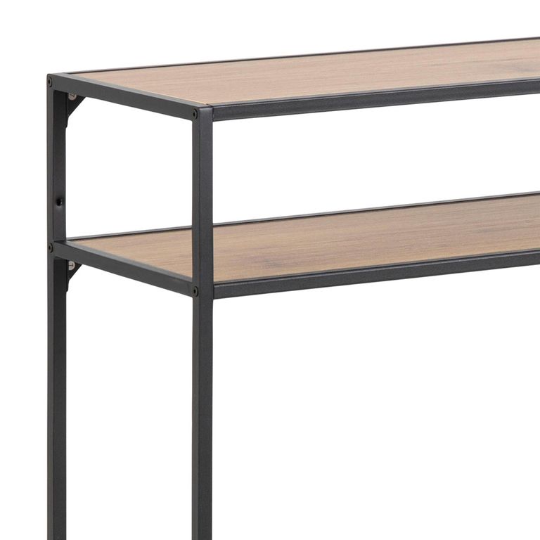 Seaford Console Table - Oak and Black Metal