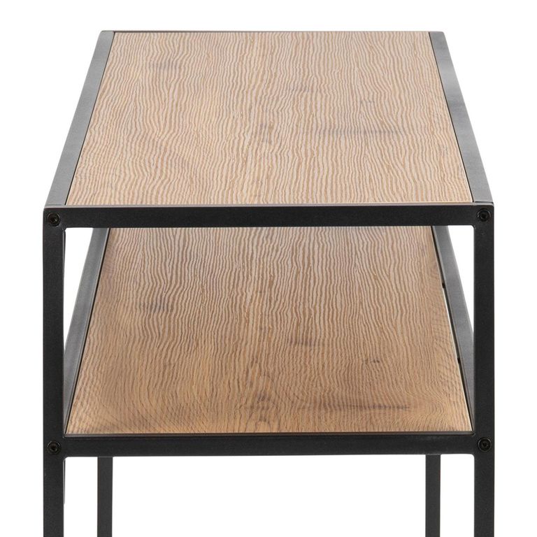 Seaford Console Table - Oak and Black Metal
