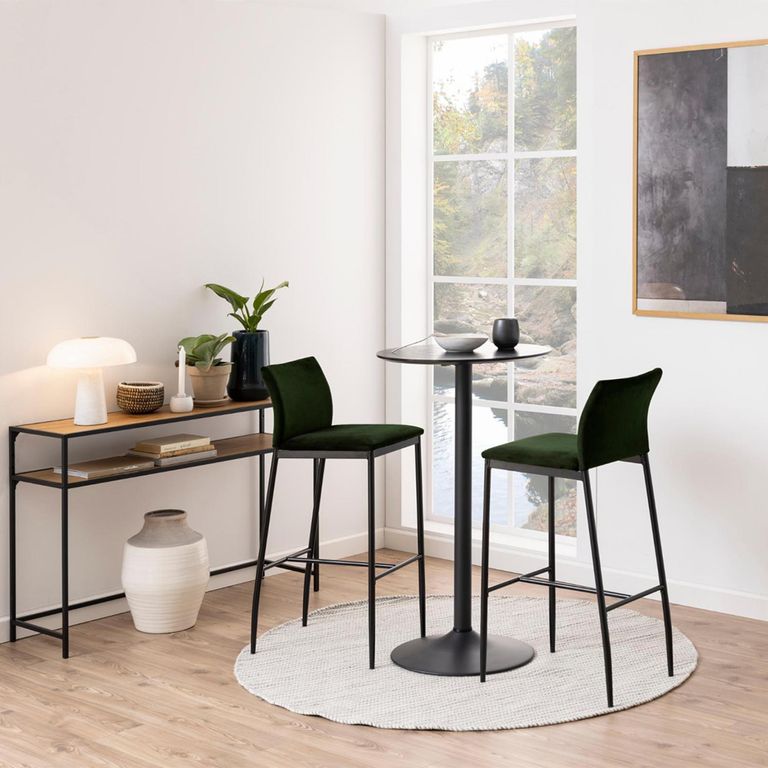 Seaford Console Table - Oak and Black Metal