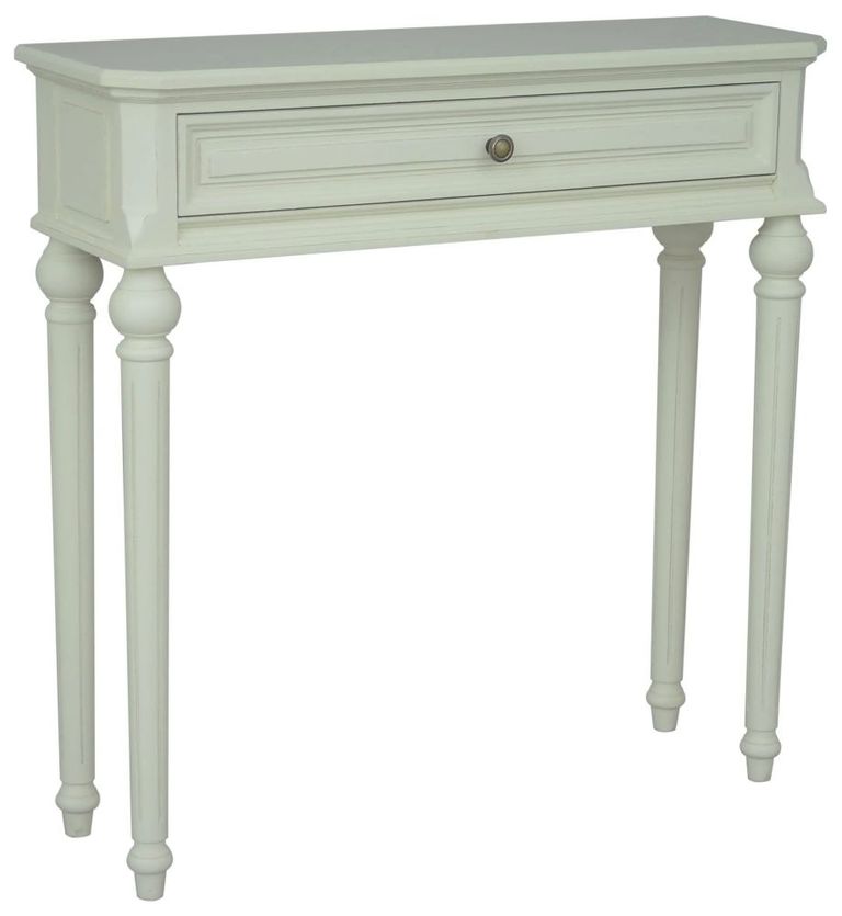 Solana French Lime White 1 Drawer Console Table