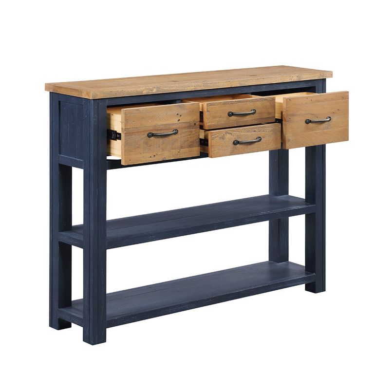 Splash Blue Hall Table - 4 Drawer