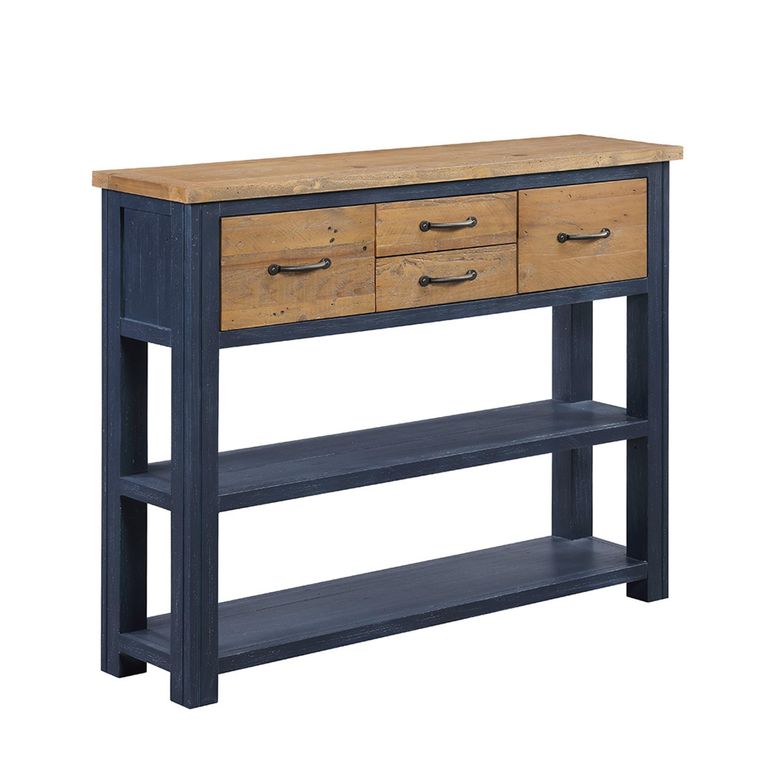 Splash Blue Hall Table - 4 Drawer