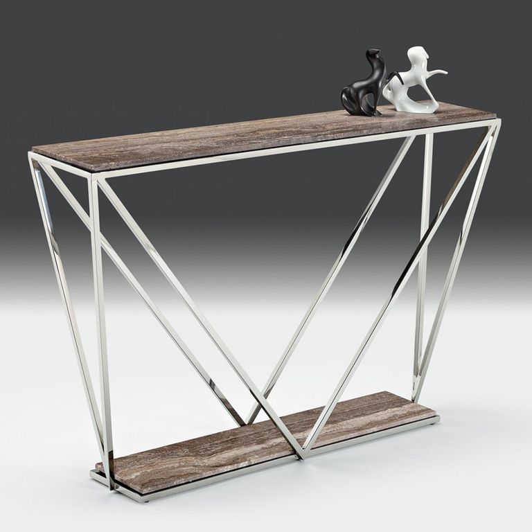 Spyder Console Table - Marble and Clear Glass - Variation Available