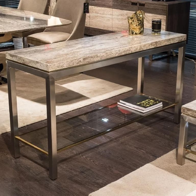 Stilo Console Table - Marble with Metal Base - Variation Available