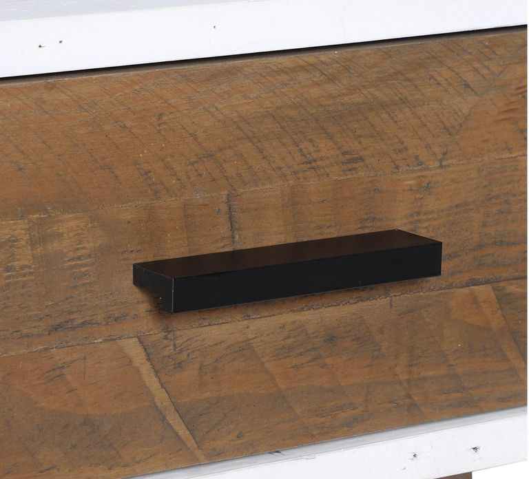 Trinity Reclaimed Wood & White Console Table - 2 Drawer