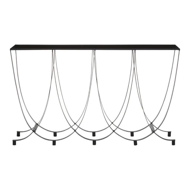 Trento Console Table - Black Glass