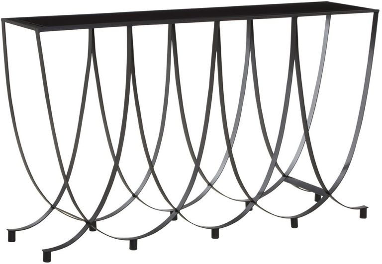Trento Console Table - Black Glass