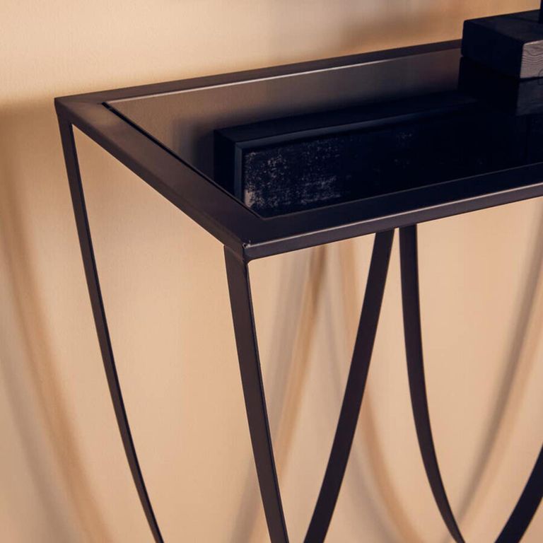 Trento Console Table - Black Glass