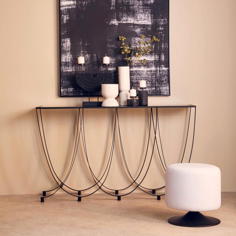 Trento Console Table - Black Glass