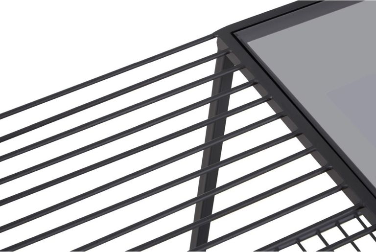 Trento Console Table - Glass Wired with Black Metal Base