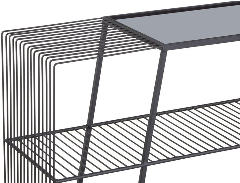 Trento Console Table - Glass Wired with Black Metal Base