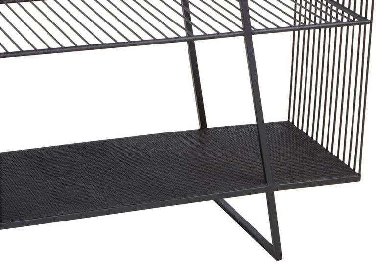 Trento Console Table - Glass Wired with Black Metal Base