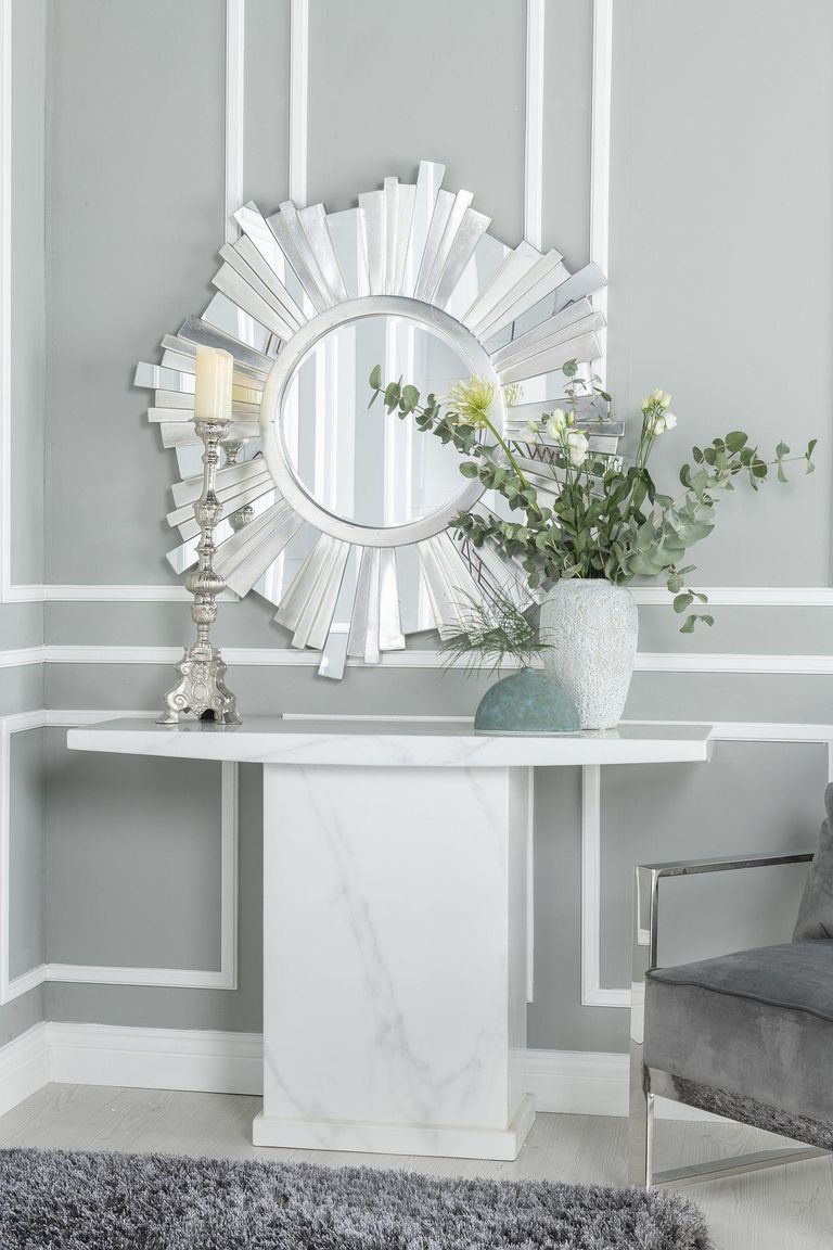 Turin White Marble Console Table