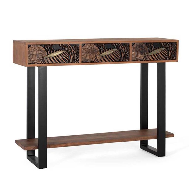 Valentia Artisan 3 Drawer Console Table - Acacia Wood