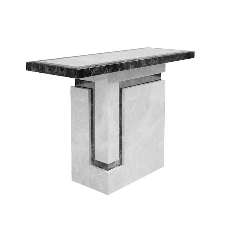 Venice Armani Grey Engineered Marble Console Table