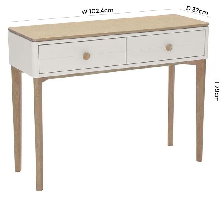 Marlow Console Table - 2 Drawer - Cashmere Oak