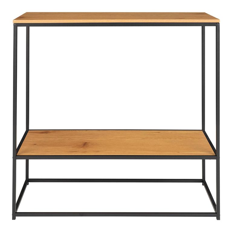 Vita Console Table with Shelf - Natural Wood