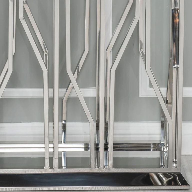 Vortex Grey Marble and Chrome Console Table