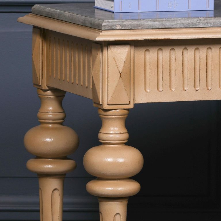 Console Table - Wood - Stone Top - 1 Drawer