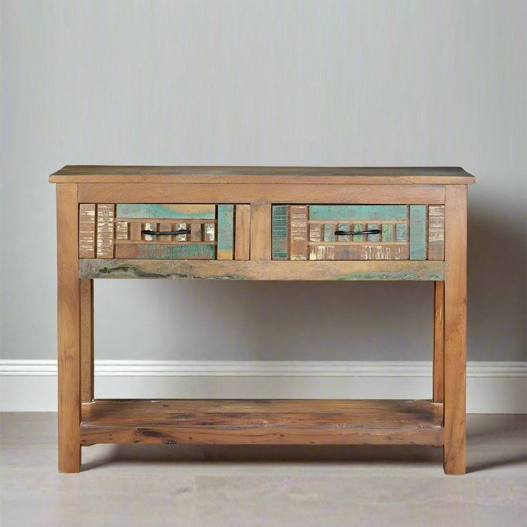 Zangird Console Table - 2 Drawer - Recycled Wood