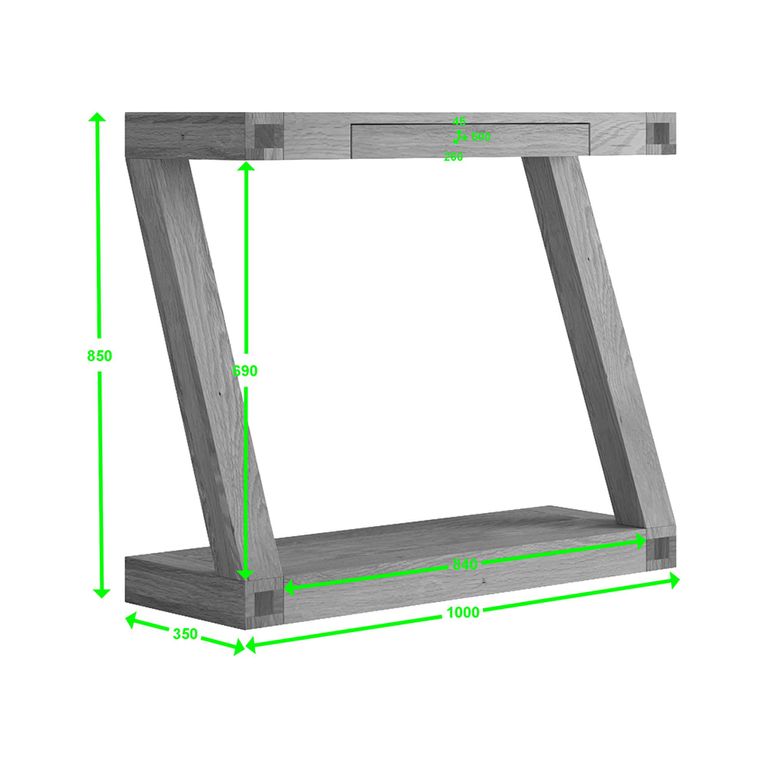 Z Designer Hall Table - Small - Oak