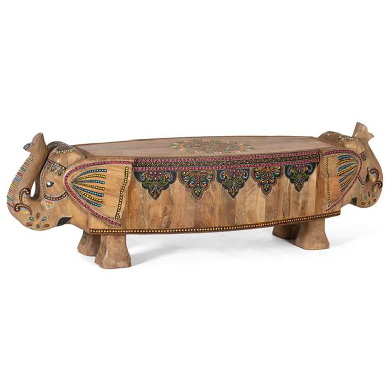 Taconite Bench - Mango Wood - Painted - Elephant