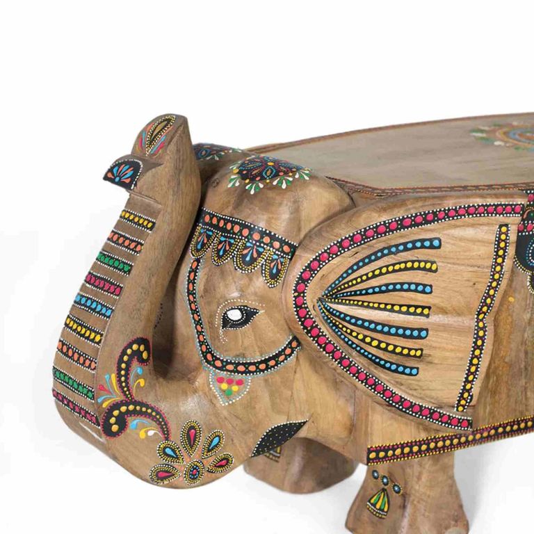 Taconite Bench - Mango Wood - Painted - Elephant