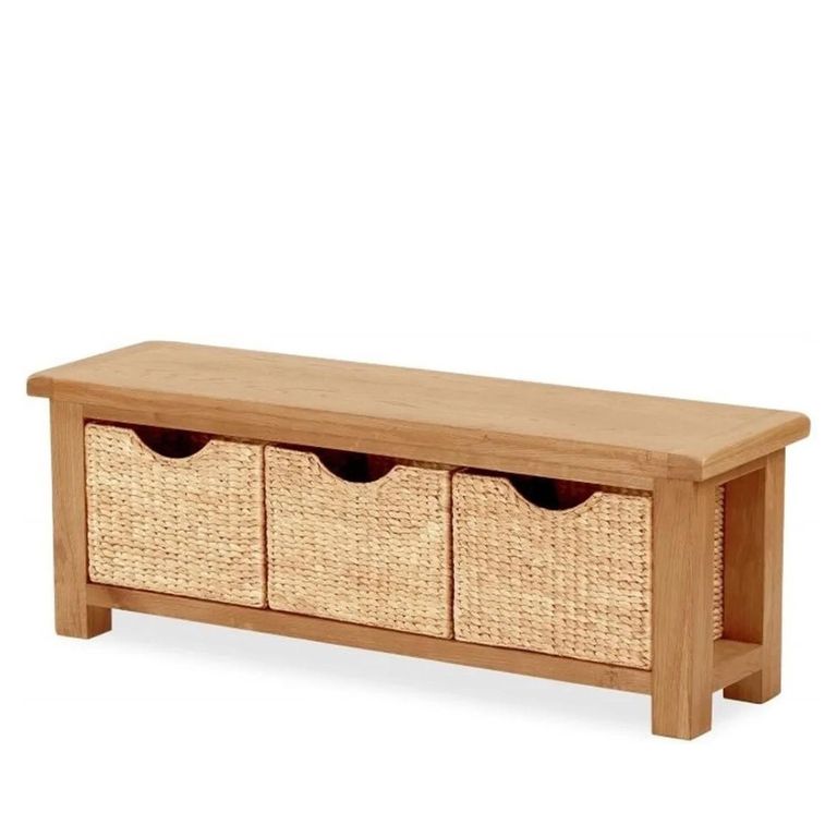 Salisbury Premium Bench - with Baskets - Oak