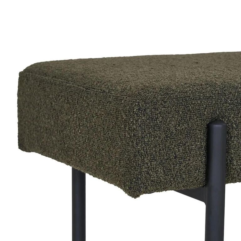 Clearance - Swindon Bench - Dark Green Boucle Fabric - A409