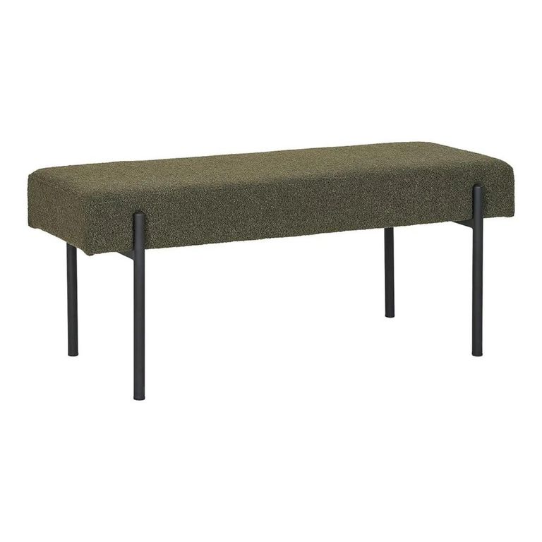Clearance - Swindon Bench - Dark Green Boucle Fabric - A409