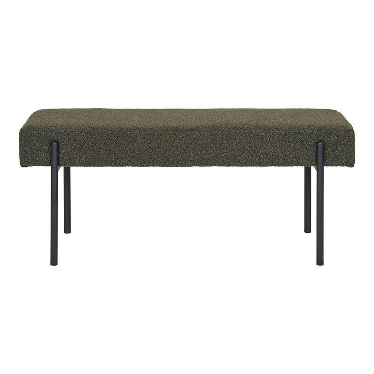 Clearance - Swindon Bench - Dark Green Boucle Fabric - A409