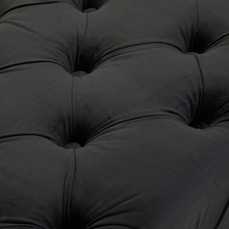 Alea Hall Bench - Black Velvet Fabric