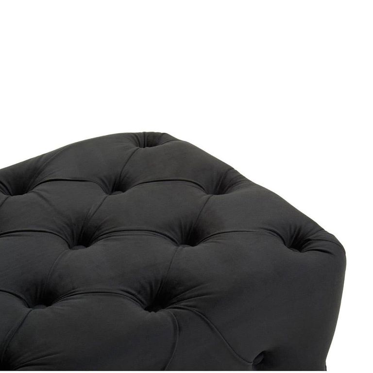 Alea Hall Bench - Black Velvet Fabric