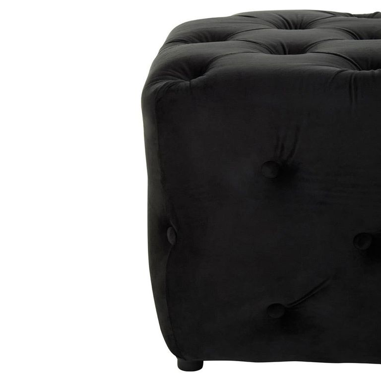 Alea Hall Bench - Black Velvet Fabric