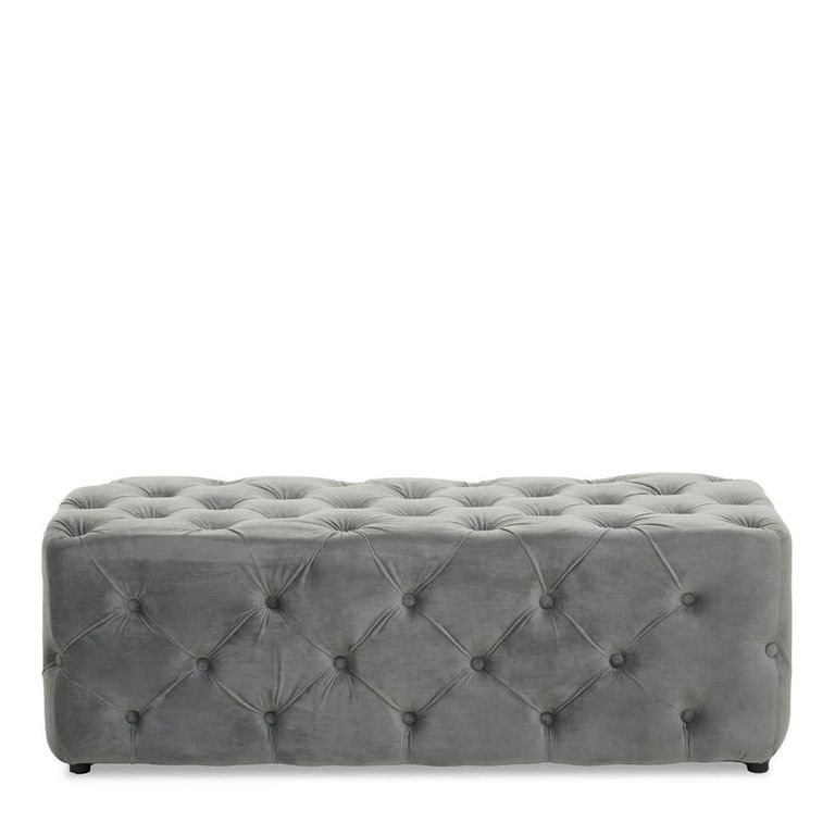 Alea Hall Bench - Grey Velvet Fabric