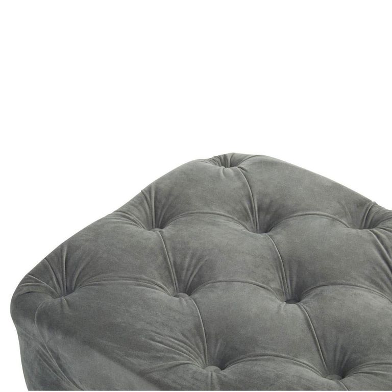 Alea Hall Bench - Grey Velvet Fabric