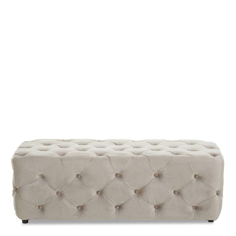 Alea Hall Bench - Mink Velvet Fabric