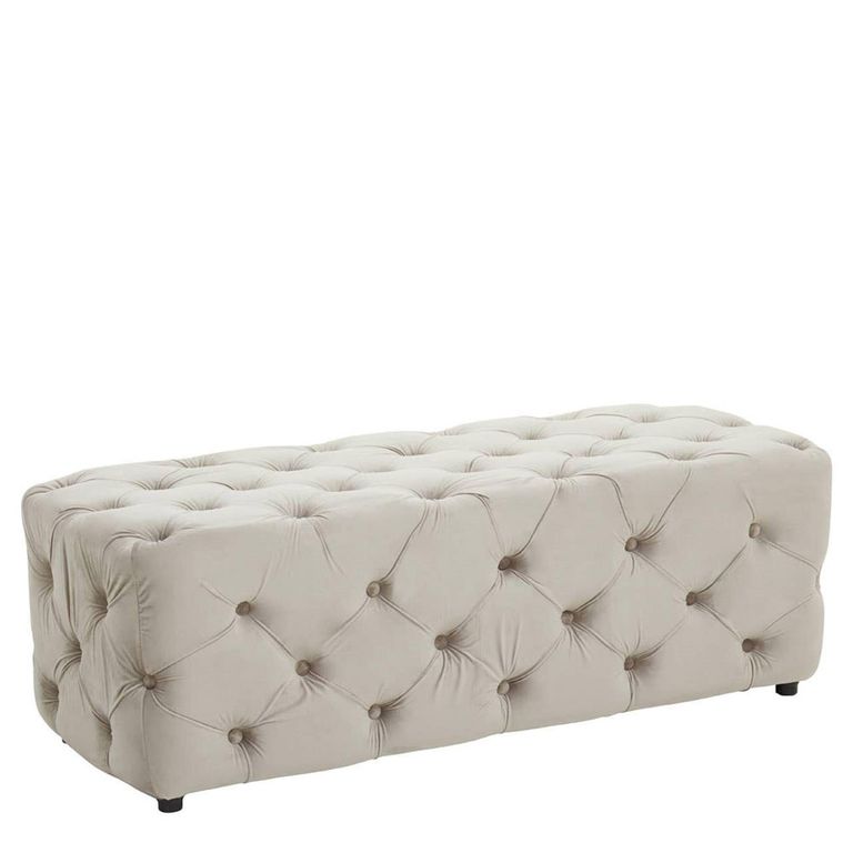 Alea Hall Bench - Mink Velvet Fabric