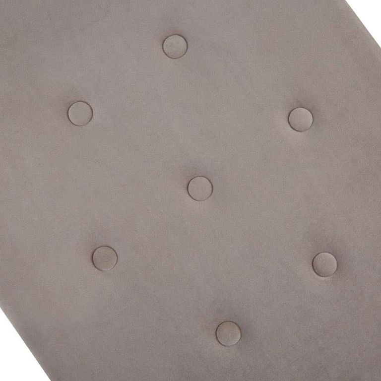 Allure Hall Bench - Mink Fabric Tufted - Chrome Base