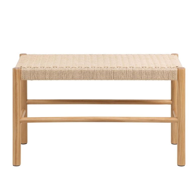 Alvin Off White Weaved Bench