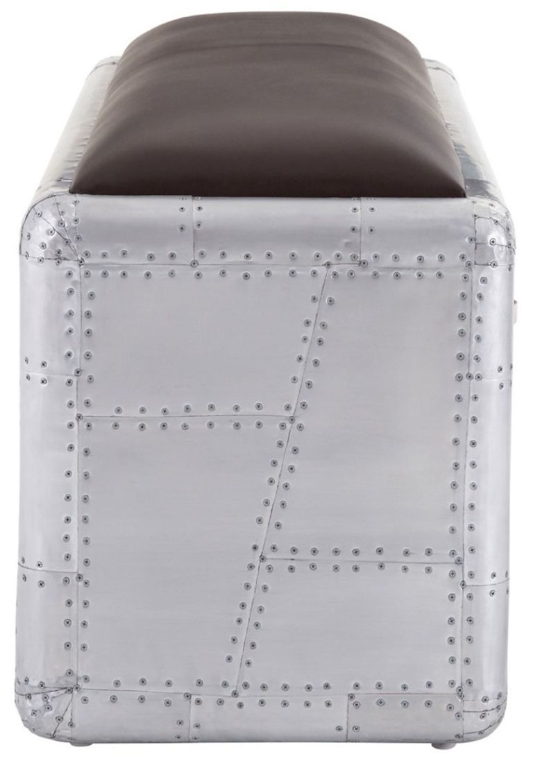 Avro Bench - 2 Drawer - Silver Aluminium Cladded