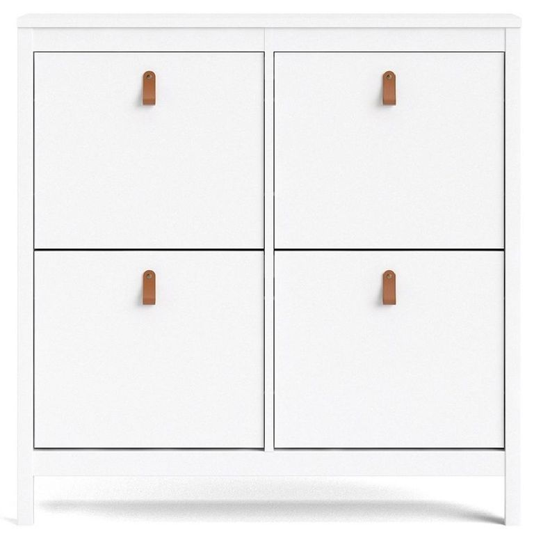 Barcelona White 4 Drawer Shoe Cabinet