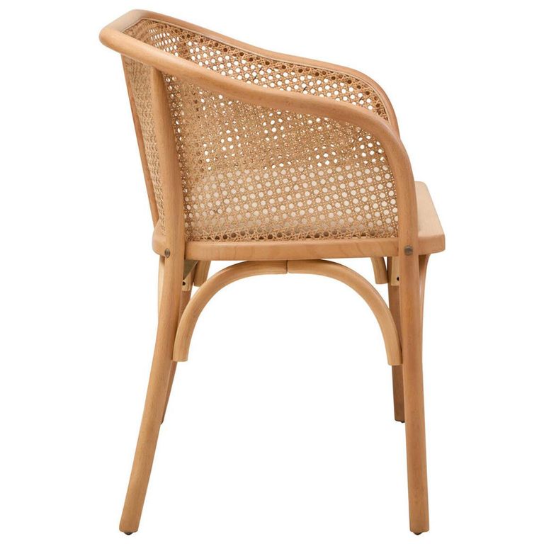 Cebu Bench - Natural Beech Wood with Beige Fabric