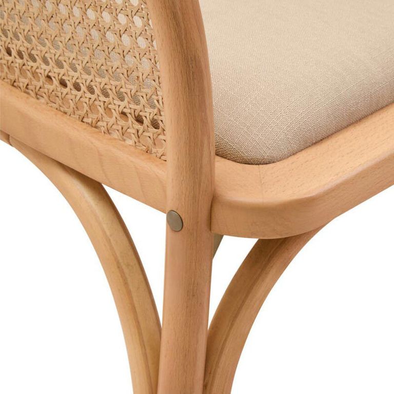Cebu Bench - Natural Beech Wood with Beige Fabric