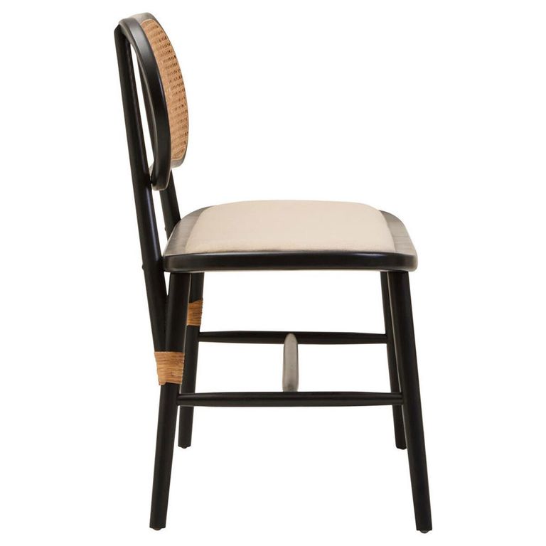 Cebu Bench - Natural Elm Wood with Beige Fabric