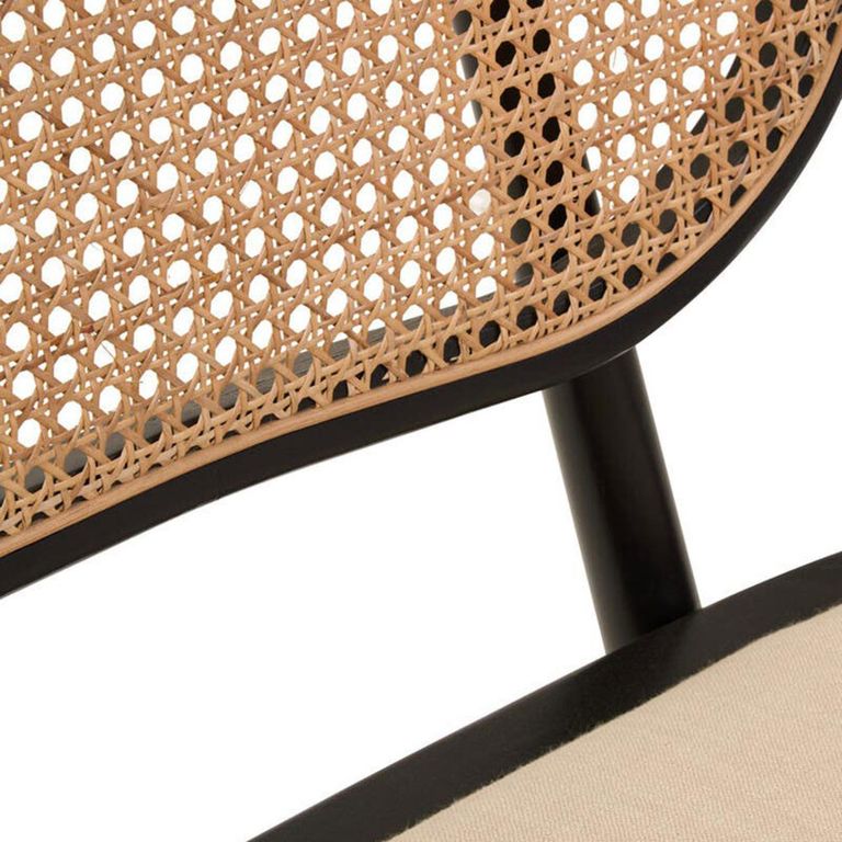 Cebu Bench - Natural Elm Wood with Beige Fabric